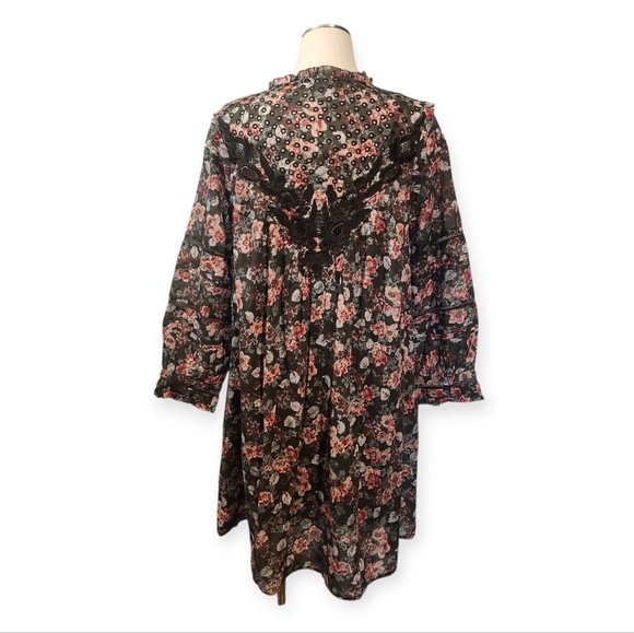 EUC SUNDANCE ANDI FLORAL DRESS BOHEMIAN WESTERN OLIVE EMBROIDERED SZ L - Picture 3 of 15